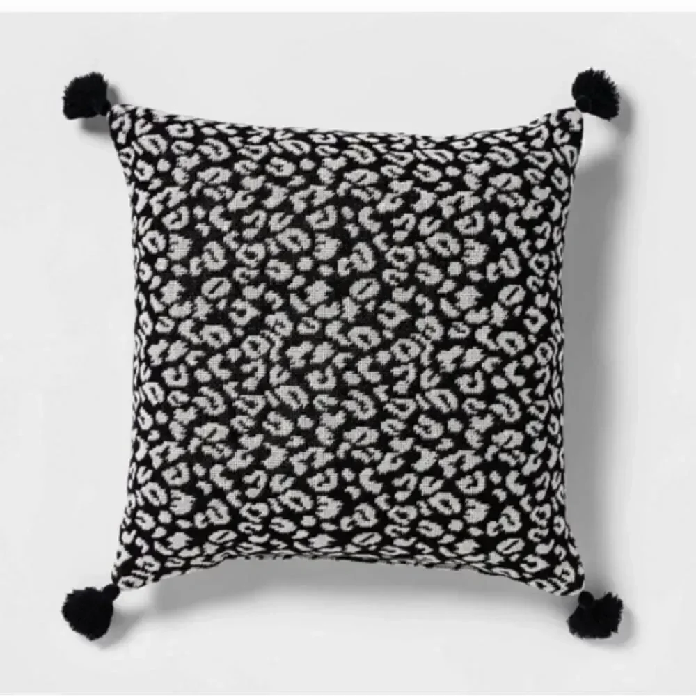 TWO Animal Print Square Throw Pillows